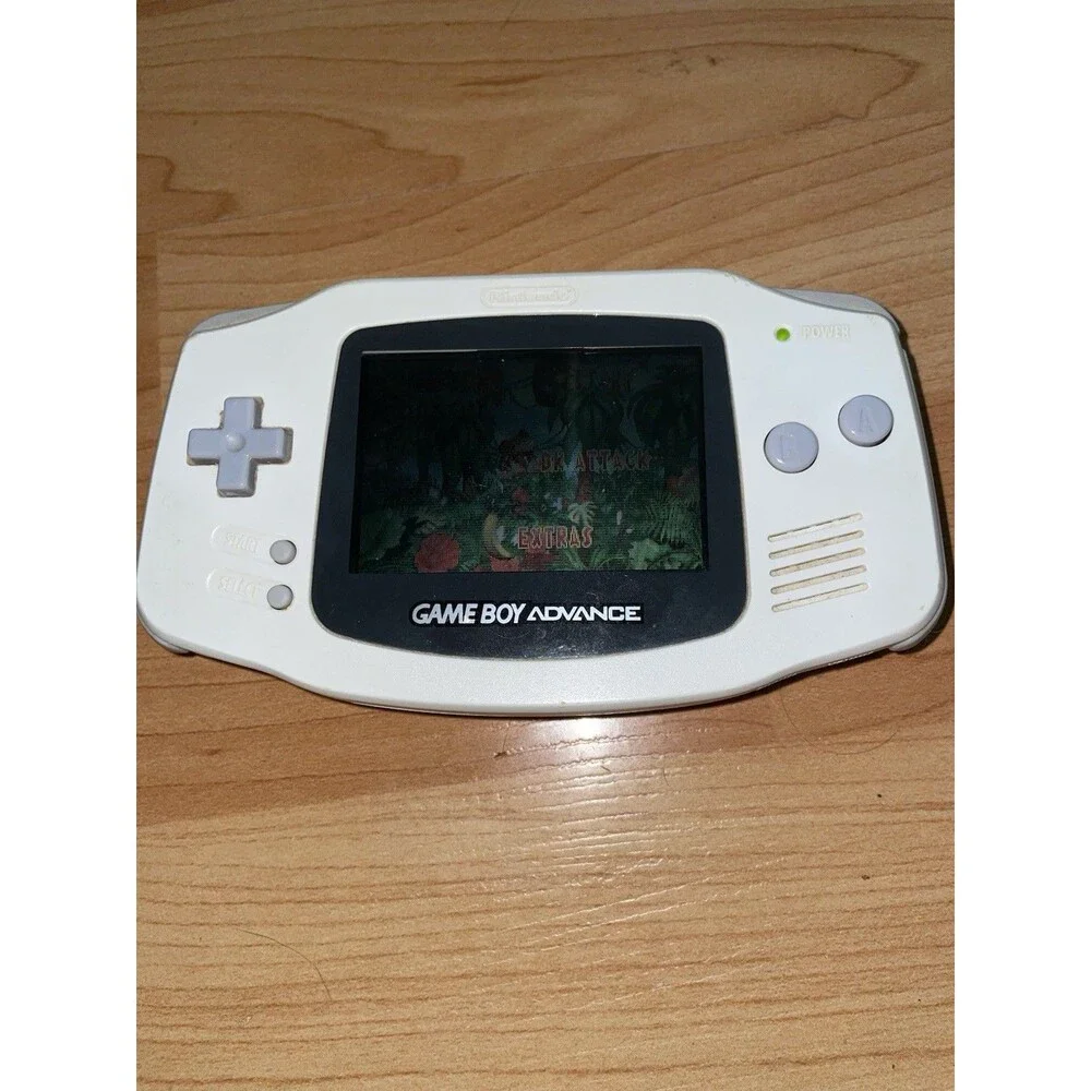 Nintendo Game Boy Advance White Console Bundle with Donkey Kong Country - Tested